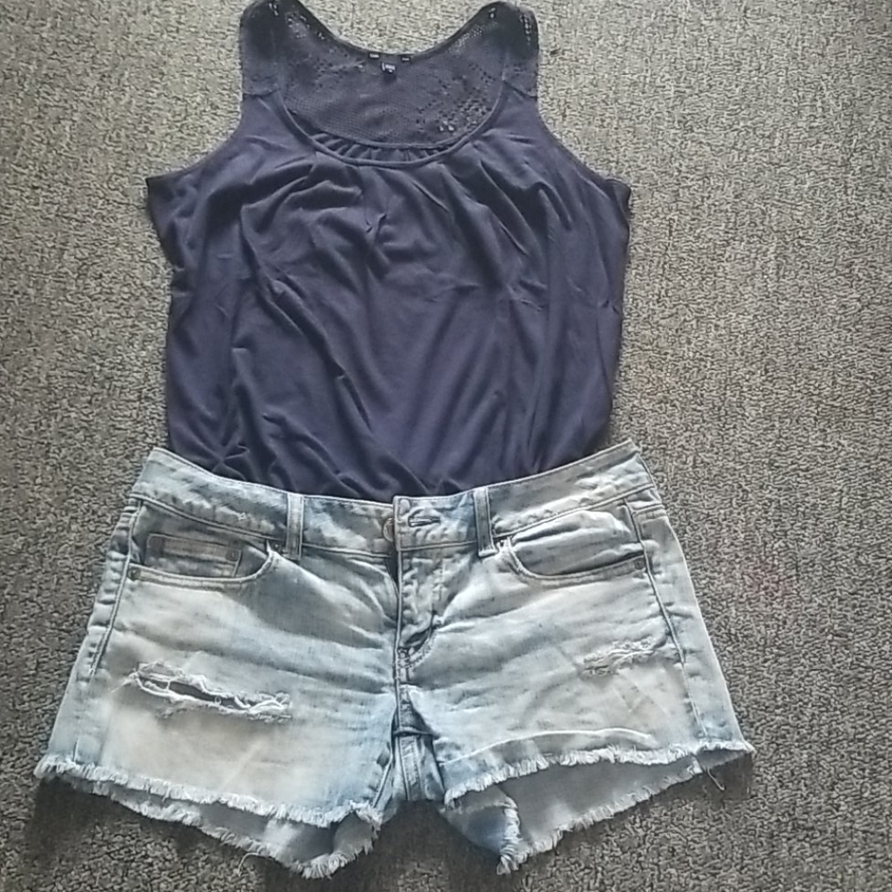 Women AMERICAN EAGLE hot stretch jeans short sz 6